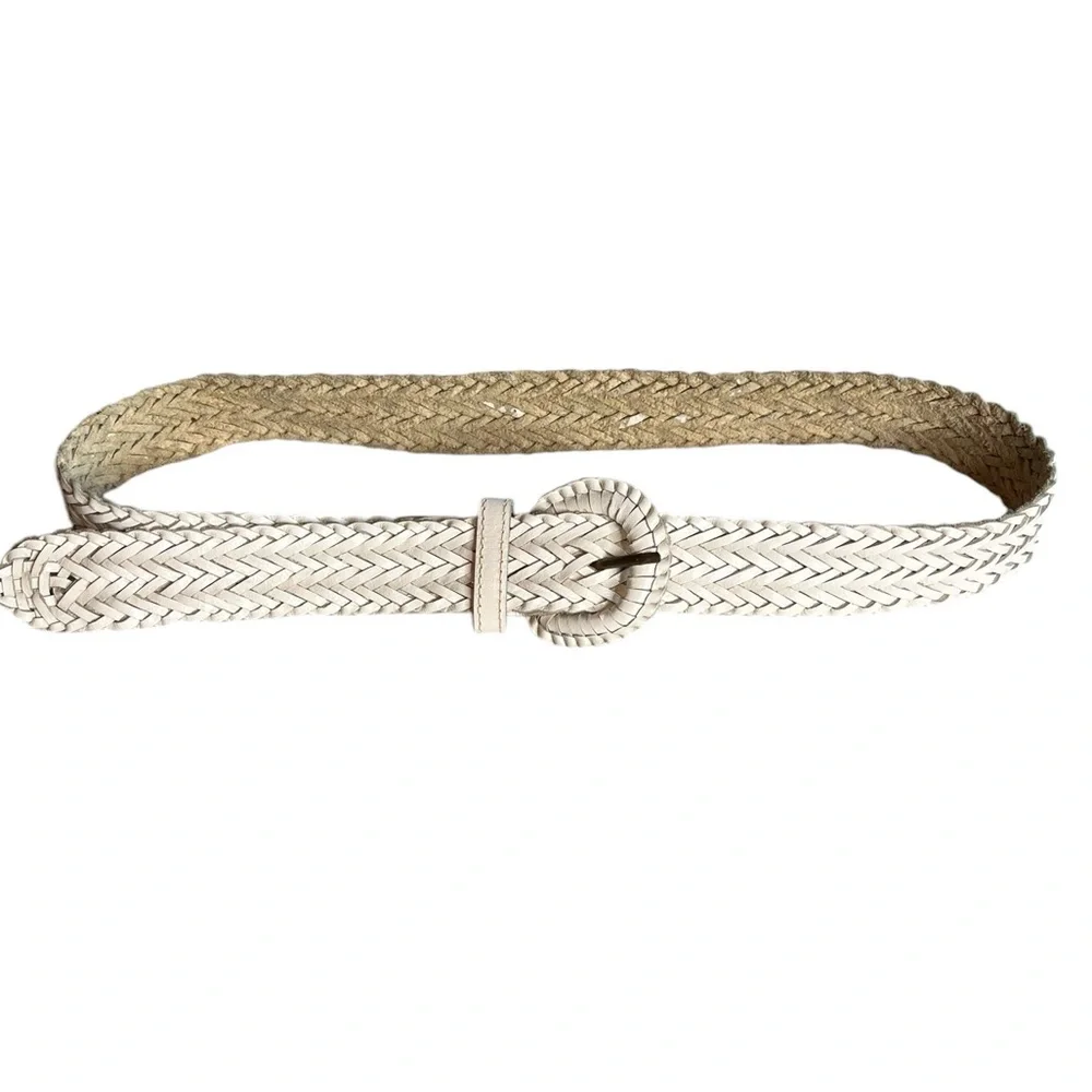 Leather white braided women’s belt India